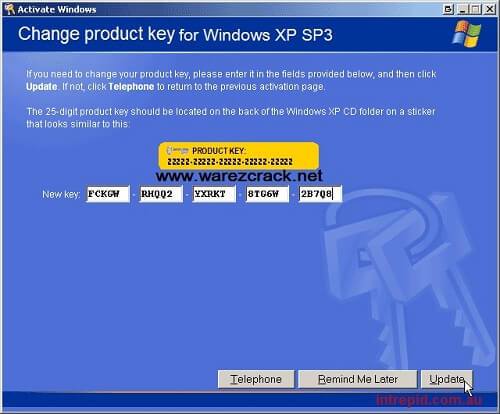 Windows xp sp3 product key activation